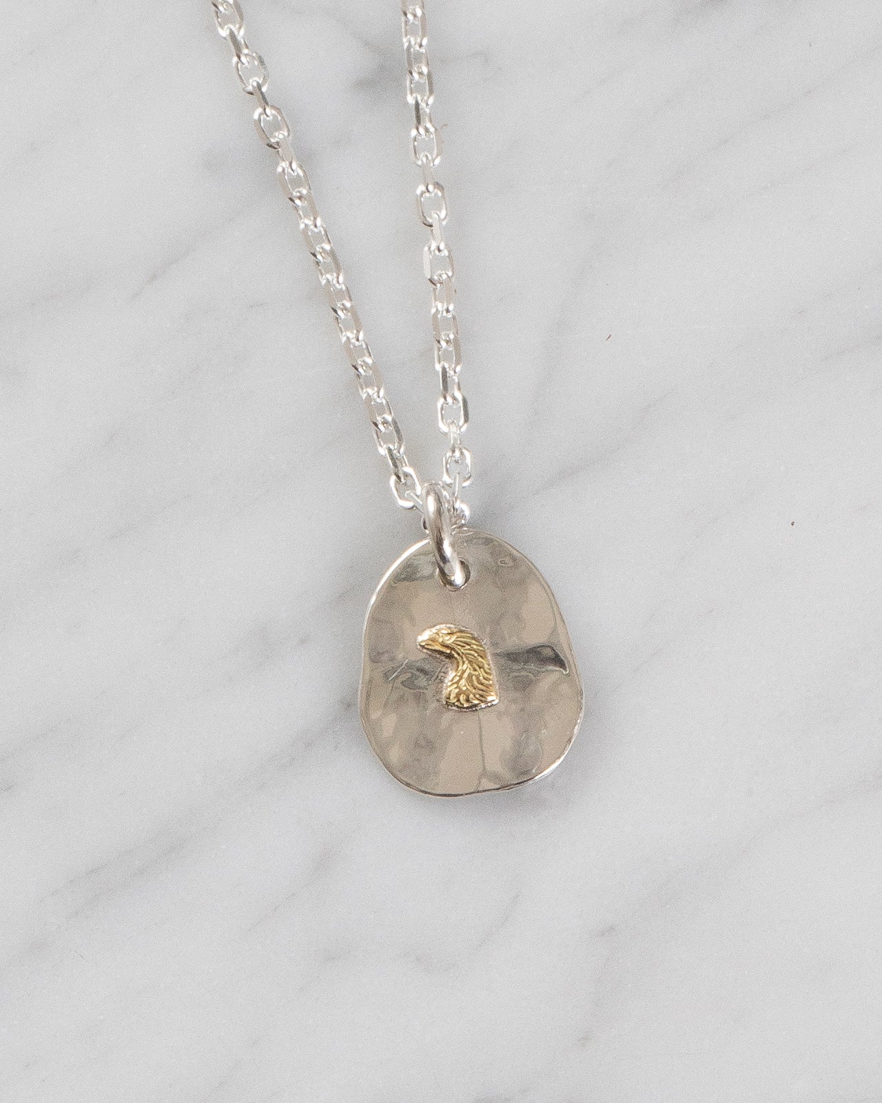 Larry Smith Eagle Head Pendant, 18K Gold Accent - Image 2