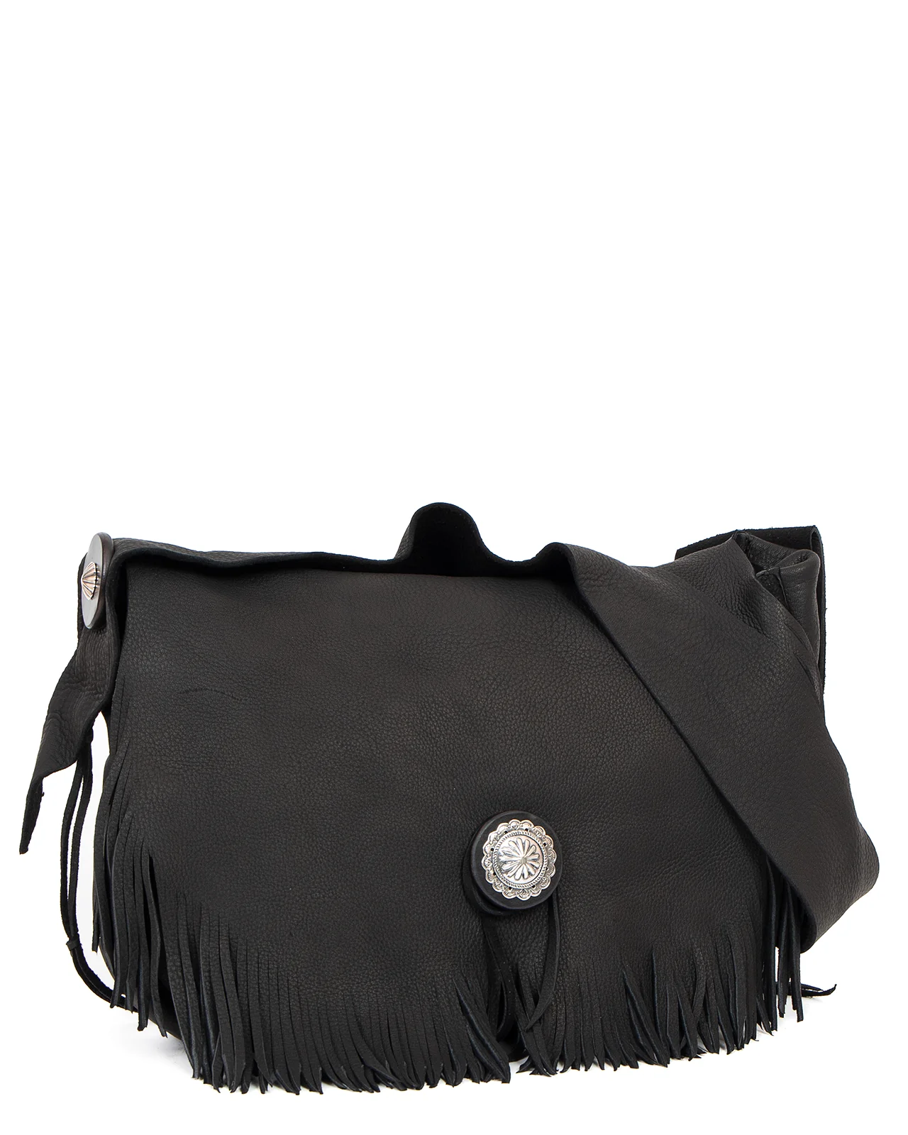 Larry Smith Deerskin Fringe Bag Large, Black - Image 2