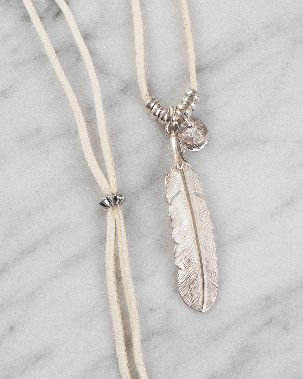 Larry Smith Feather Necklace Combination, All Silver - Image 2