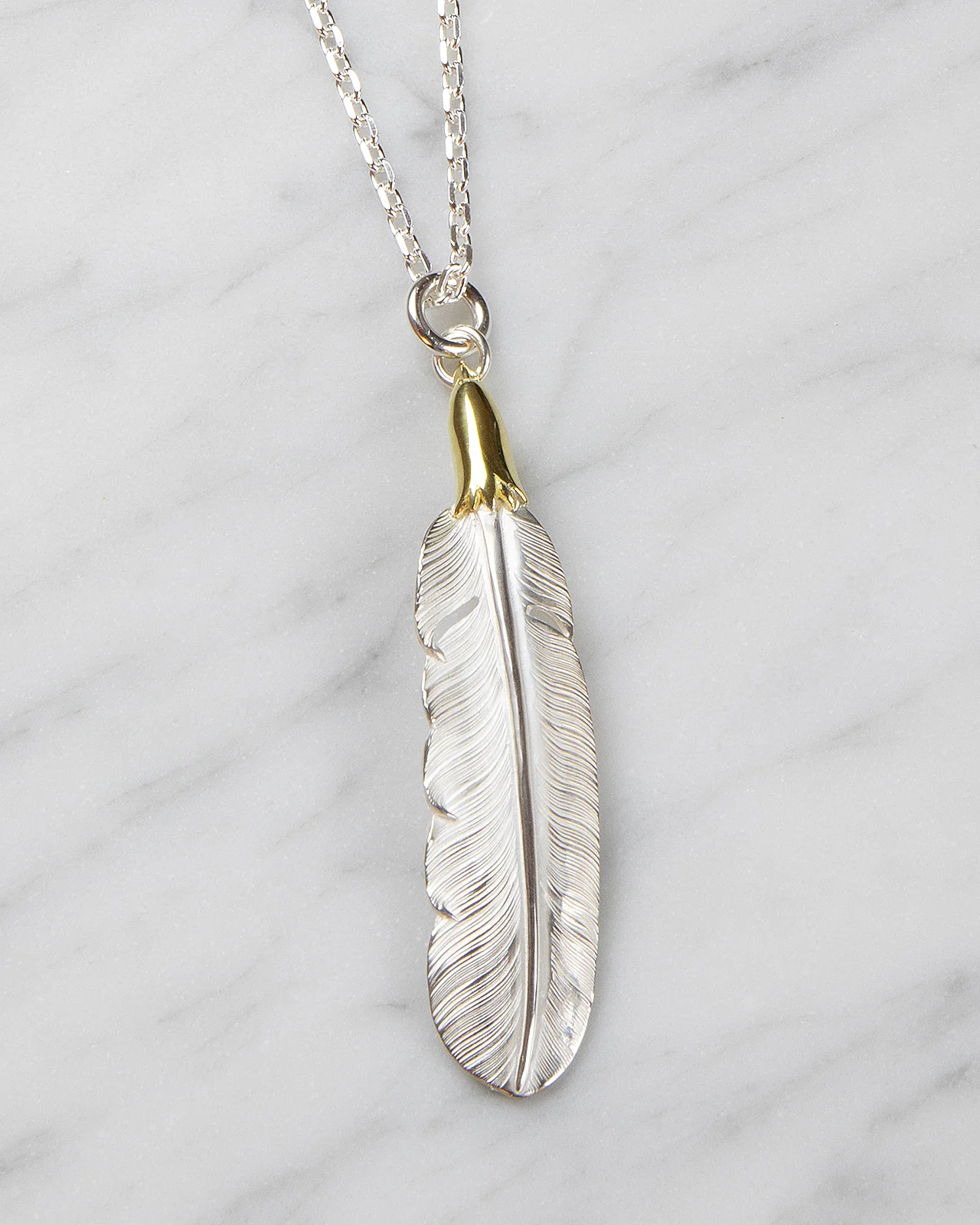 Larry Smith Gold Eagle Head Plain Feather, Right - Image 2