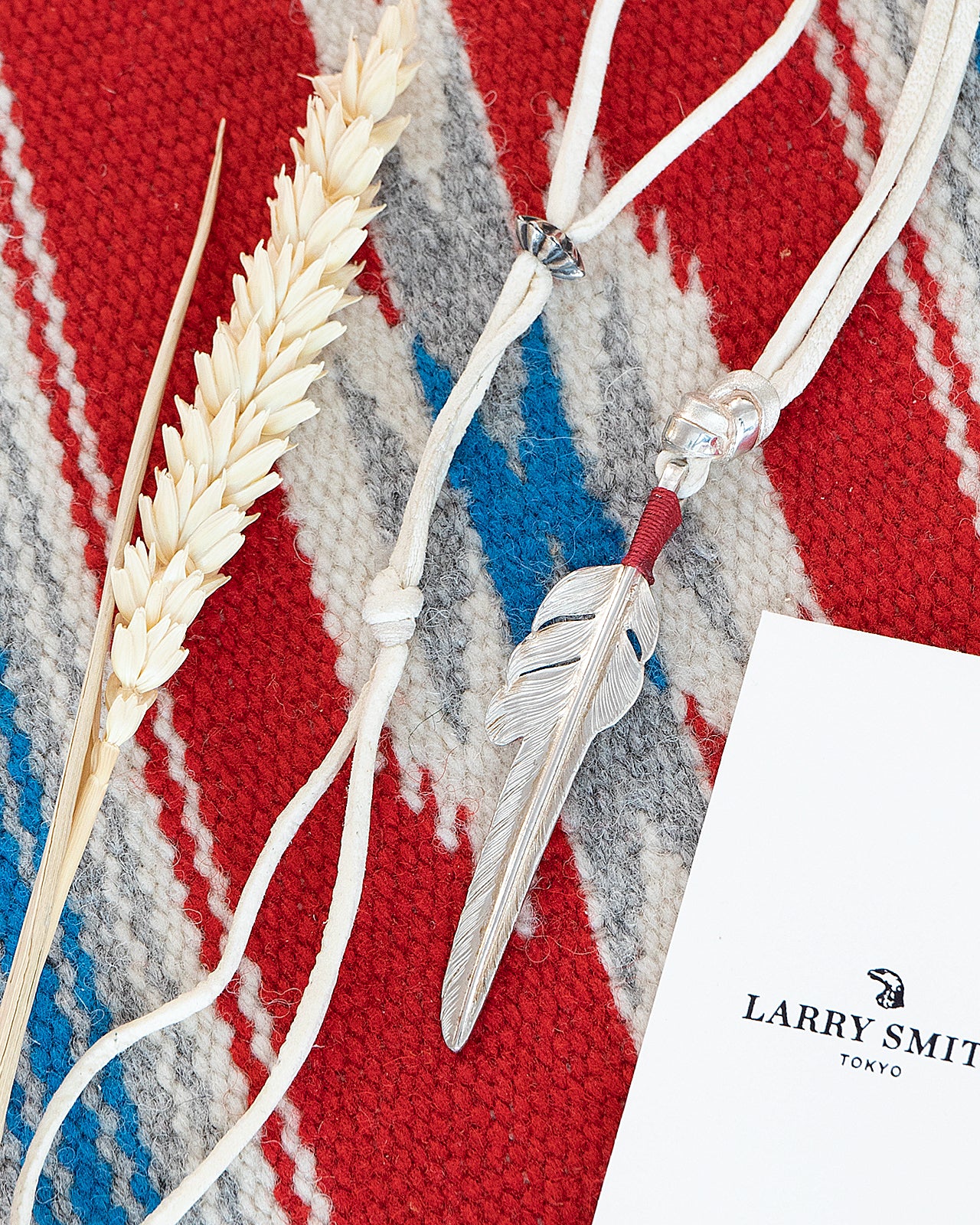 Larry Smith Kazekiri Feather Leather Necklace - Image 3