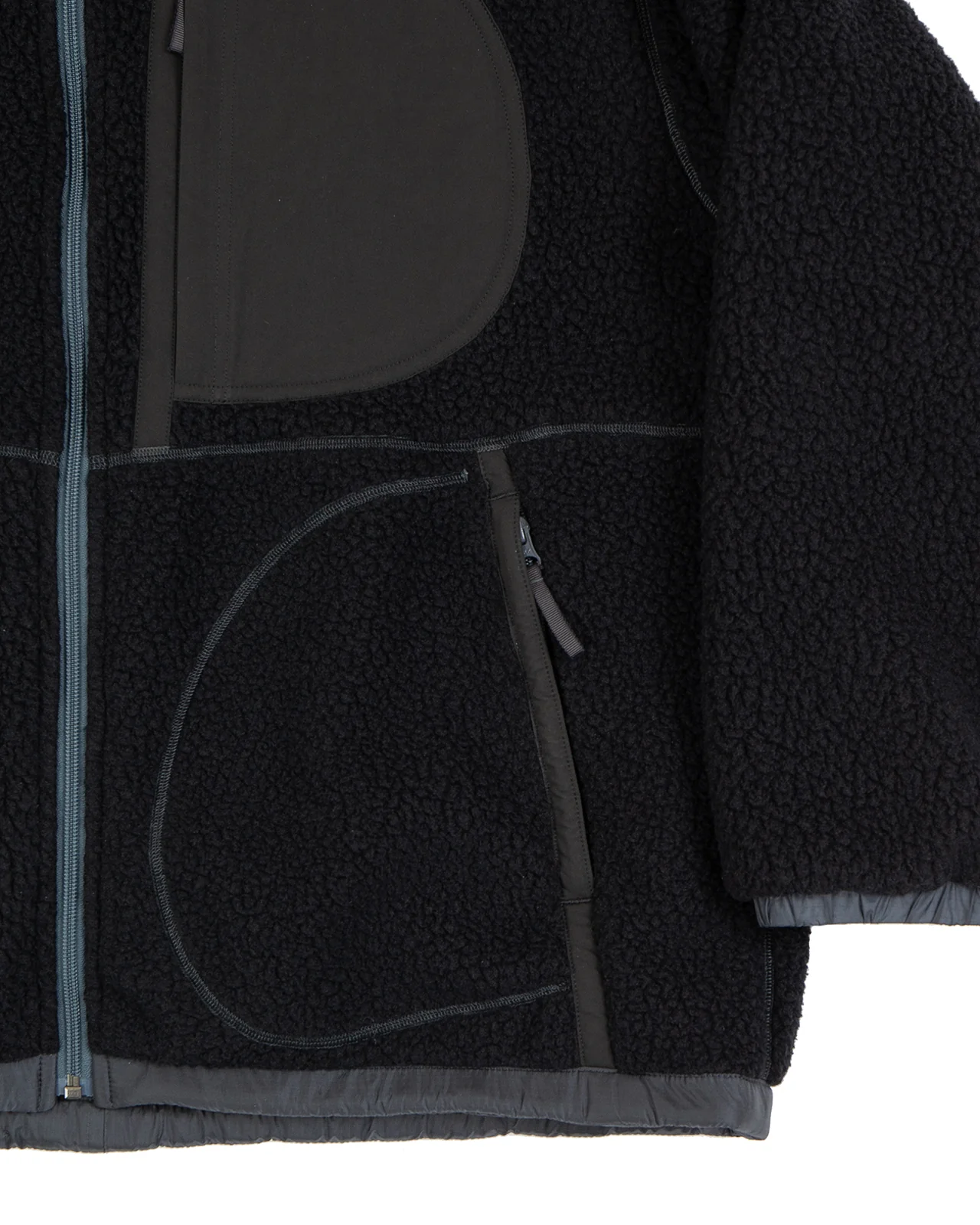 Porter Classic Fleece Liner Nylon Zip-Up Jacket, Black - Image 5