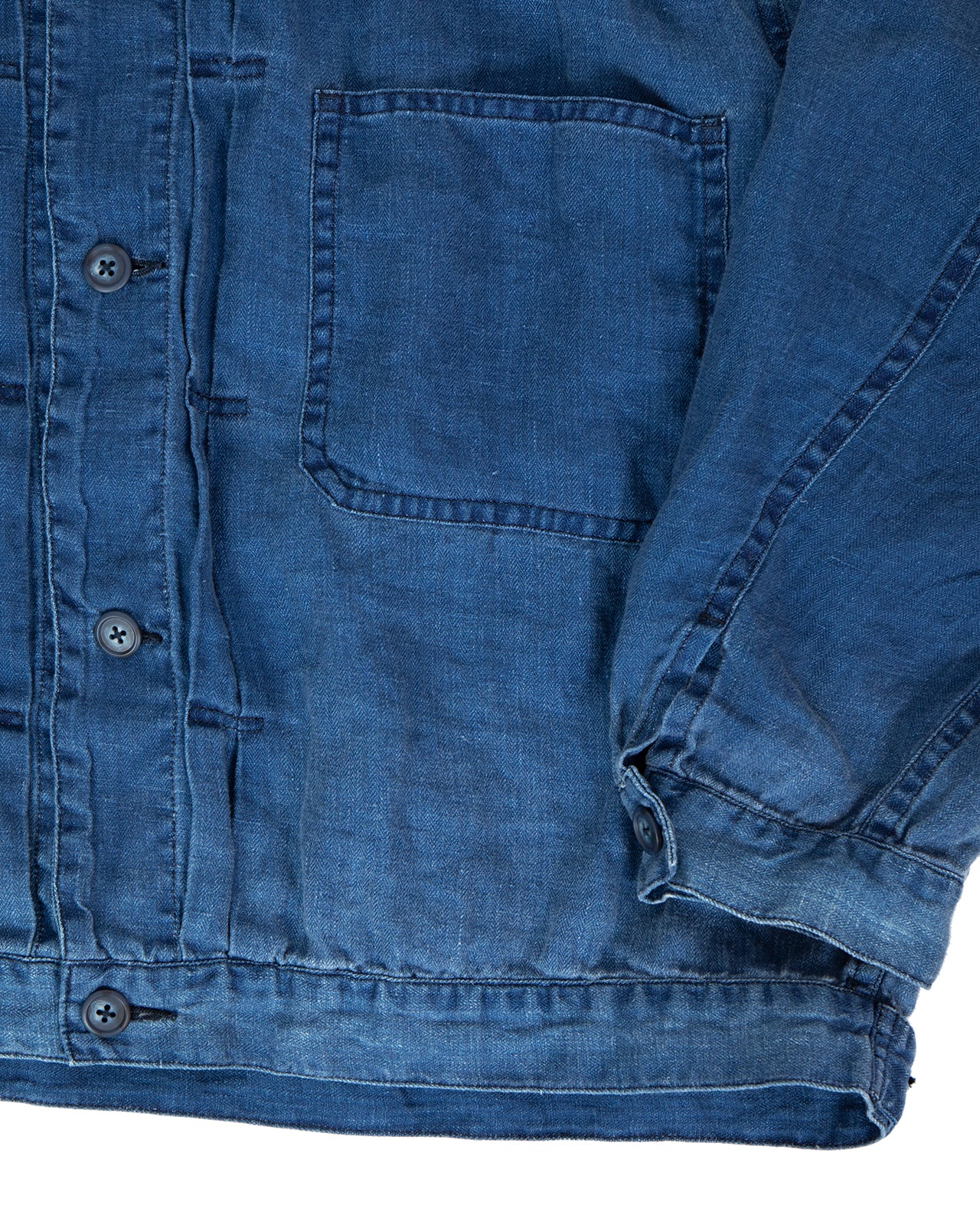 Porter Classic Indigo Linen Short Jacket - Image 4