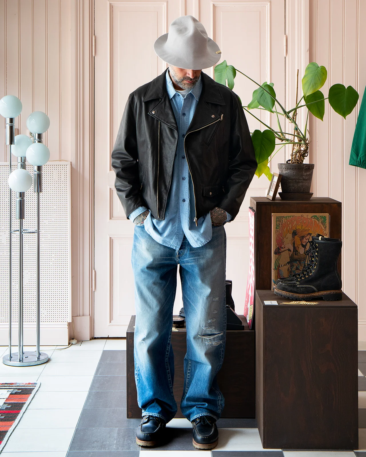 Porter Classic PC Riders Jacket W / Love & Peace Silver - Image 9