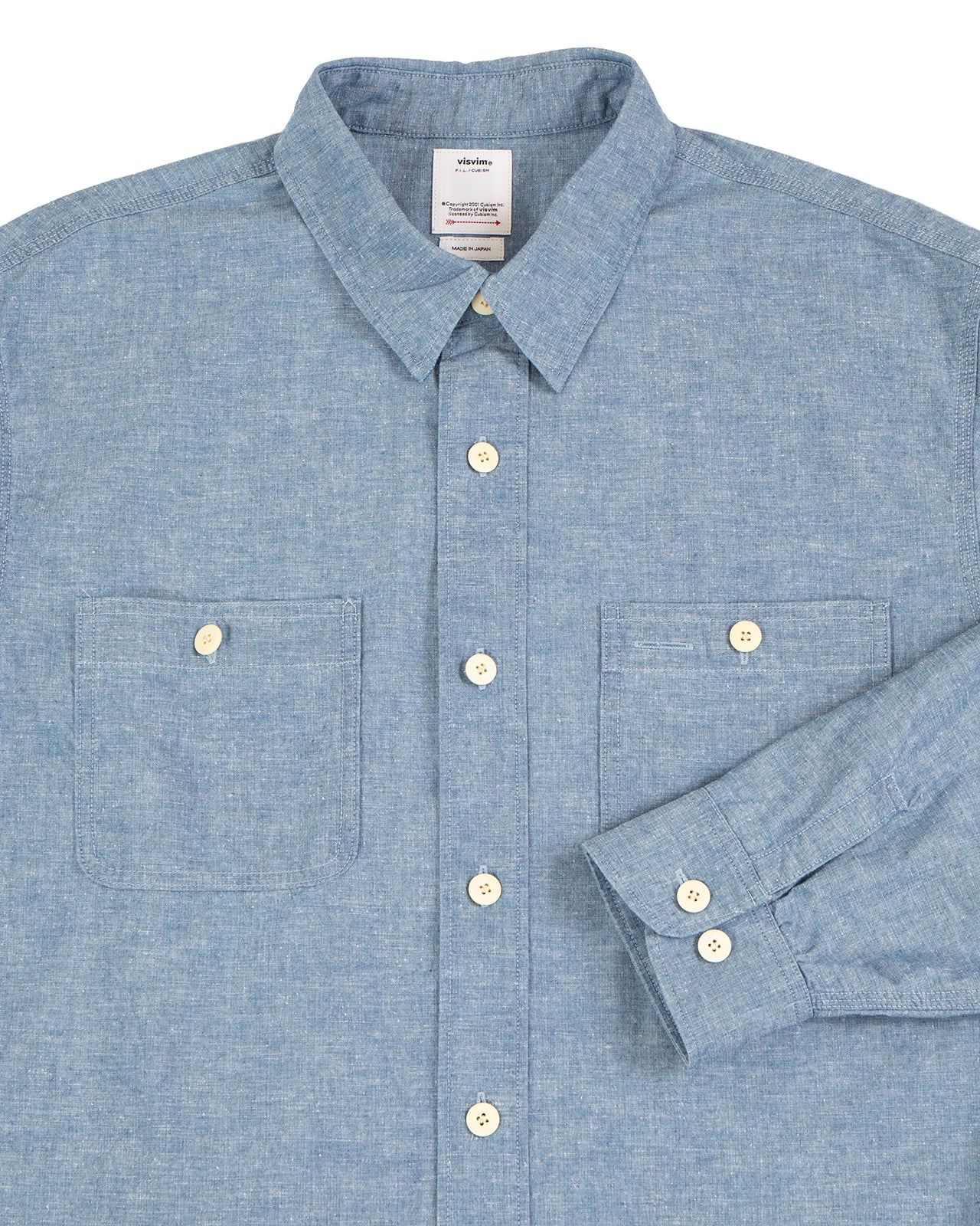 Visvim Briggs Chambray L/S DMGD LT.Indigo - Image 3