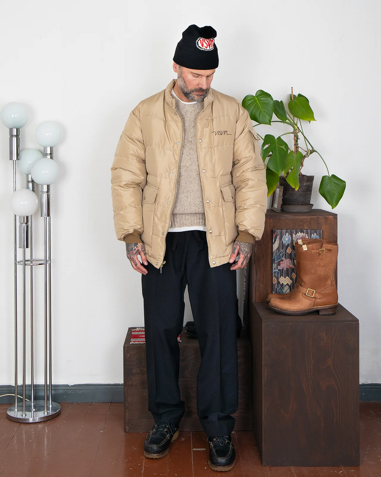Visvim Elias Down Jacket, Beige - Image 2