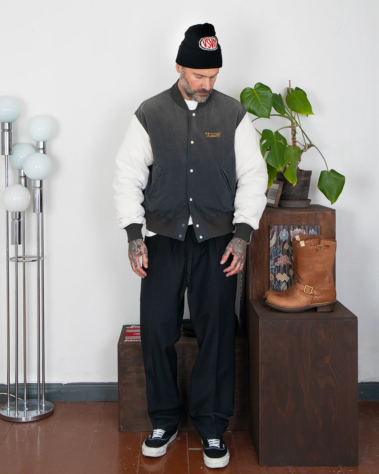 Visvim Varsity Era Down Jacket, Black - Image 3